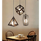 Lampara Colgante Decoración Vintage Figuras Geométricas Color Negro - Miniatura 3