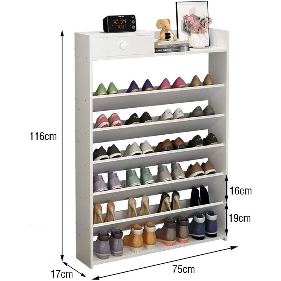 Organizador De Zapatos Horizontal Con Cajón Color Blanco 4