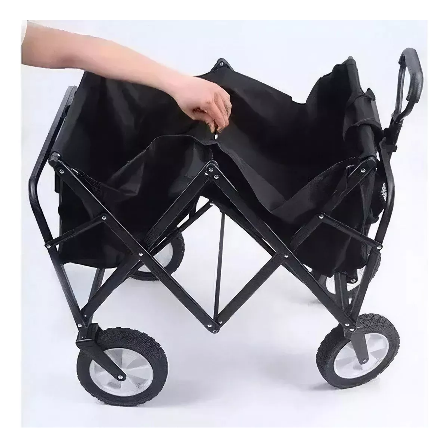 Carro De Mano Genérica Carros Campingo Aire Libre Color Negro 2