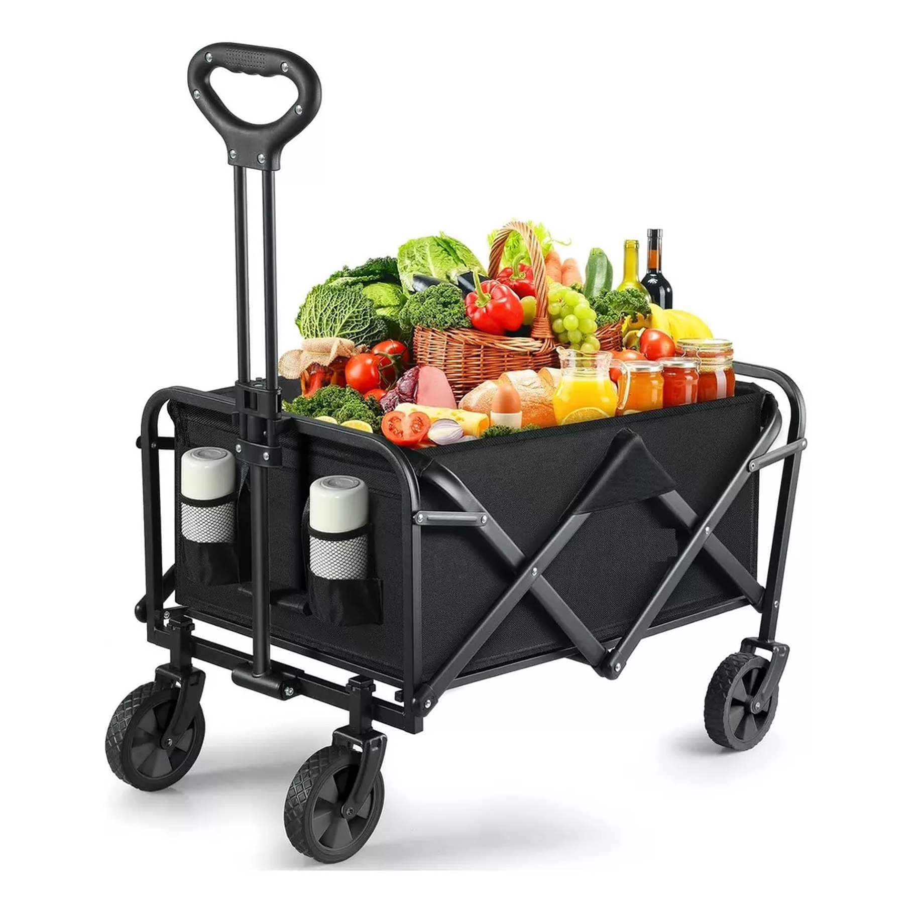 Carro De Mano Genérica Carros Campingo Aire Libre Color Negro 1