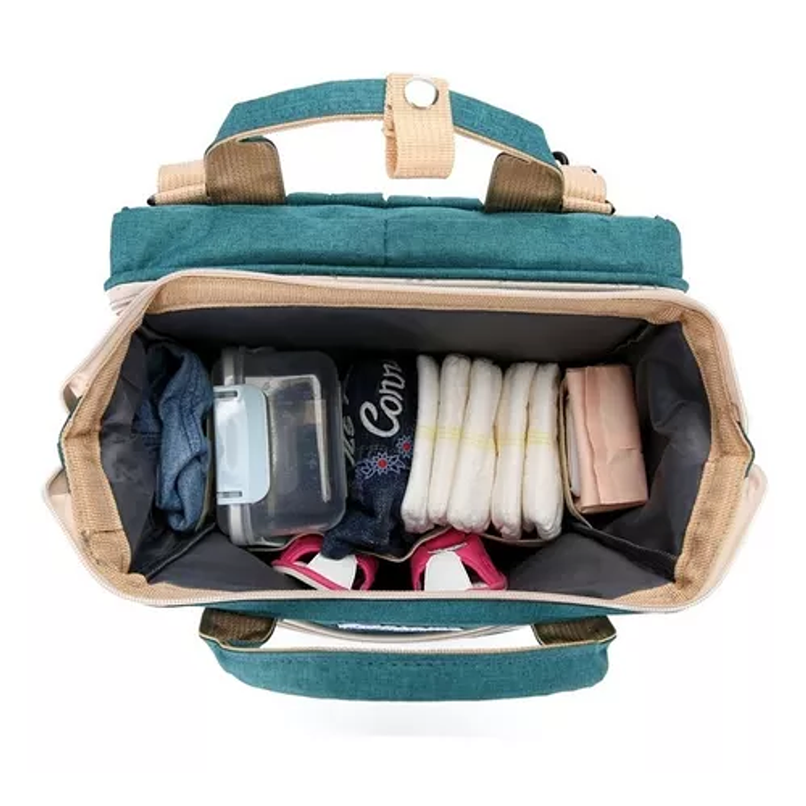 Mochila Panalera Cuna Impermeable Multifunción Bebe Viaje 12