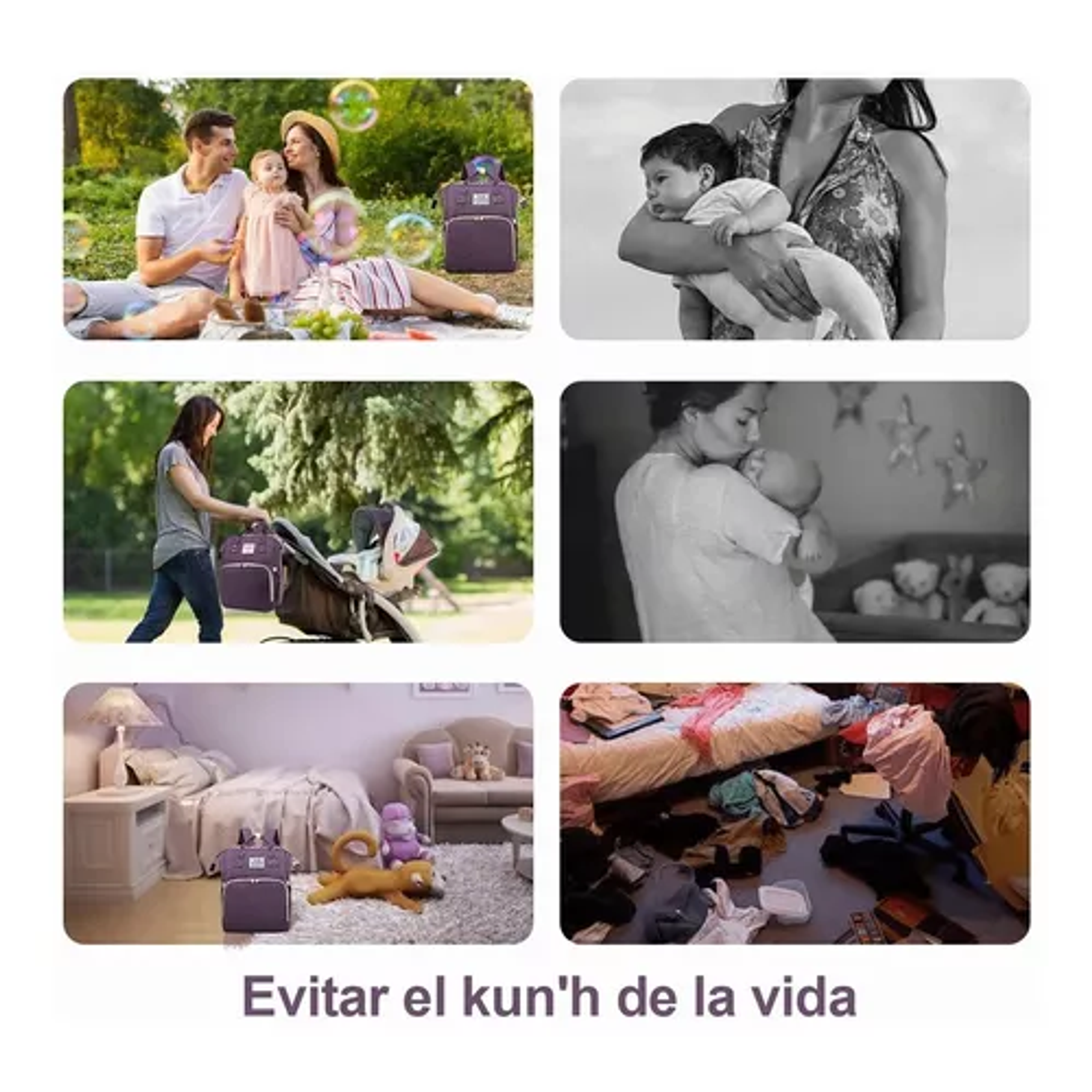 Mochila Panalera Cuna Impermeable Multifunción Bebe Viaje 8