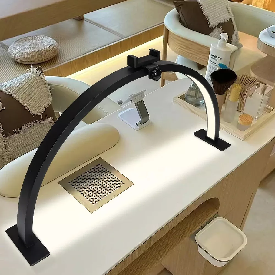 Lampara Led Media Luna Mesa Con Soporte Para Teléfono 8