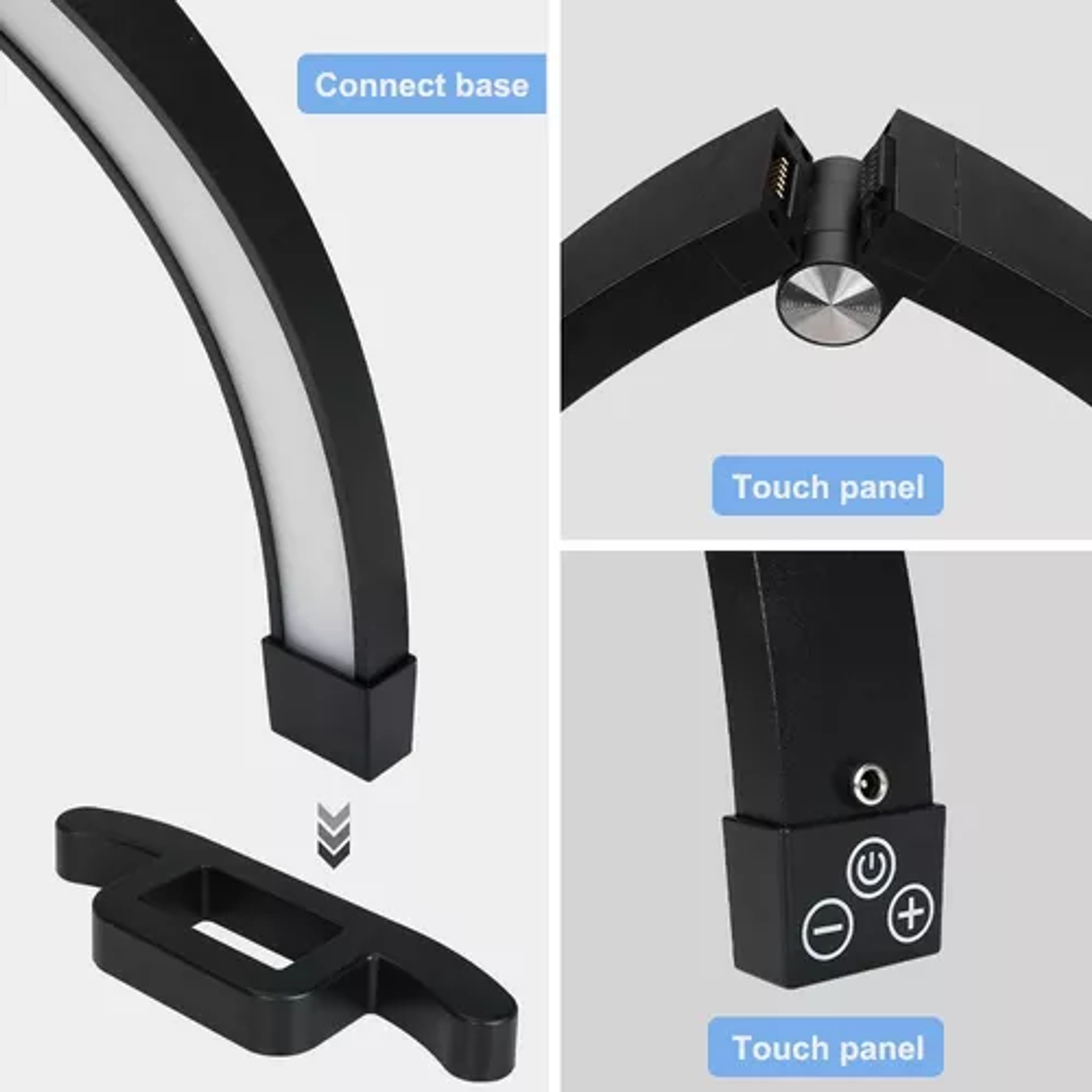 Lampara Led Media Luna Mesa Con Soporte Para Teléfono 5