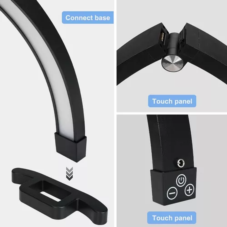 Lampara Led Media Luna Mesa Con Soporte Para Teléfono 5