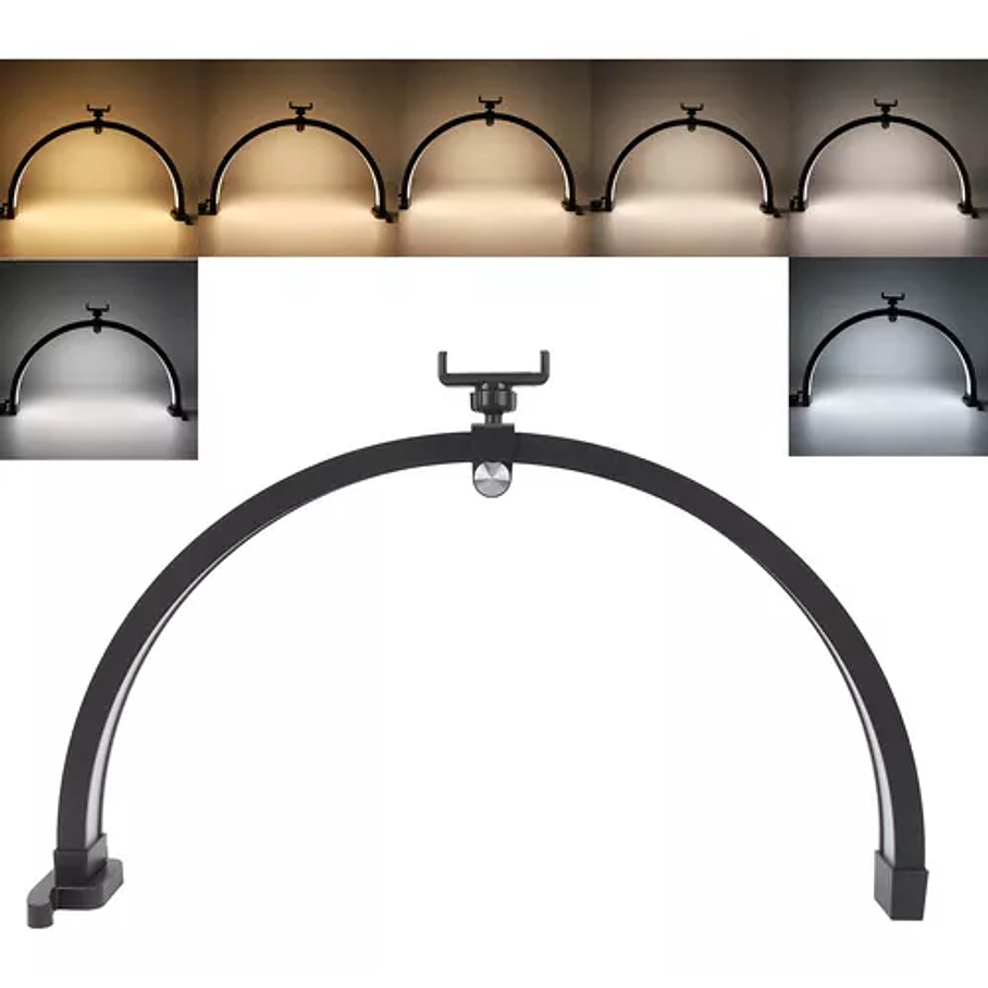 Lampara Led Media Luna Mesa Con Soporte Para Teléfono 1