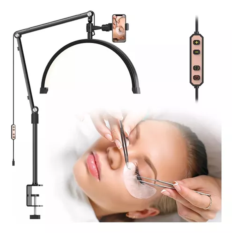 Lámpara De Escritorio Media Luna Luz Led Con Soporte  1