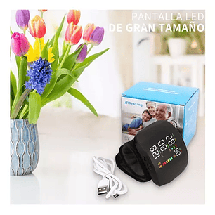 Monitor De Presión Arterial De Muñeca Con Voz Usb Recargable