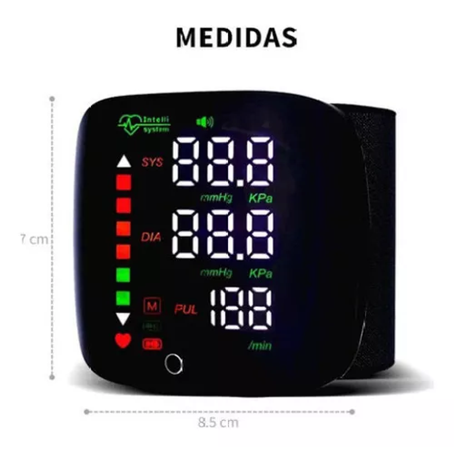 Monitor De Presión Arterial De Muñeca Con Voz Usb Recargable 3
