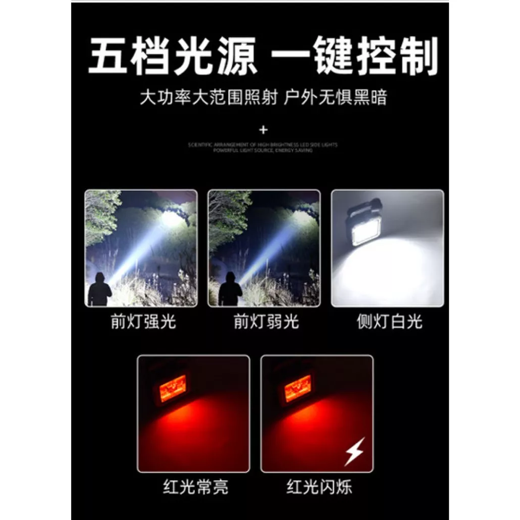 Linterna Solar Led Recargable + Kit De Herramienta 7