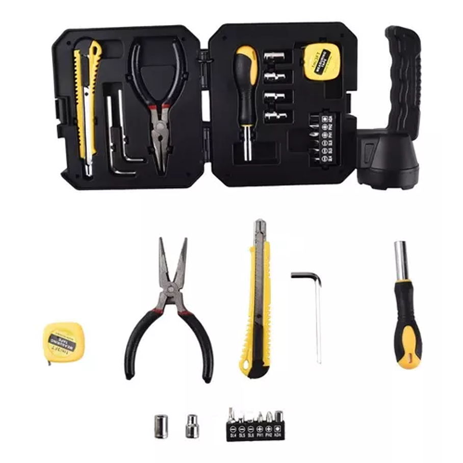 Linterna Solar Led Recargable + Kit De Herramienta 4