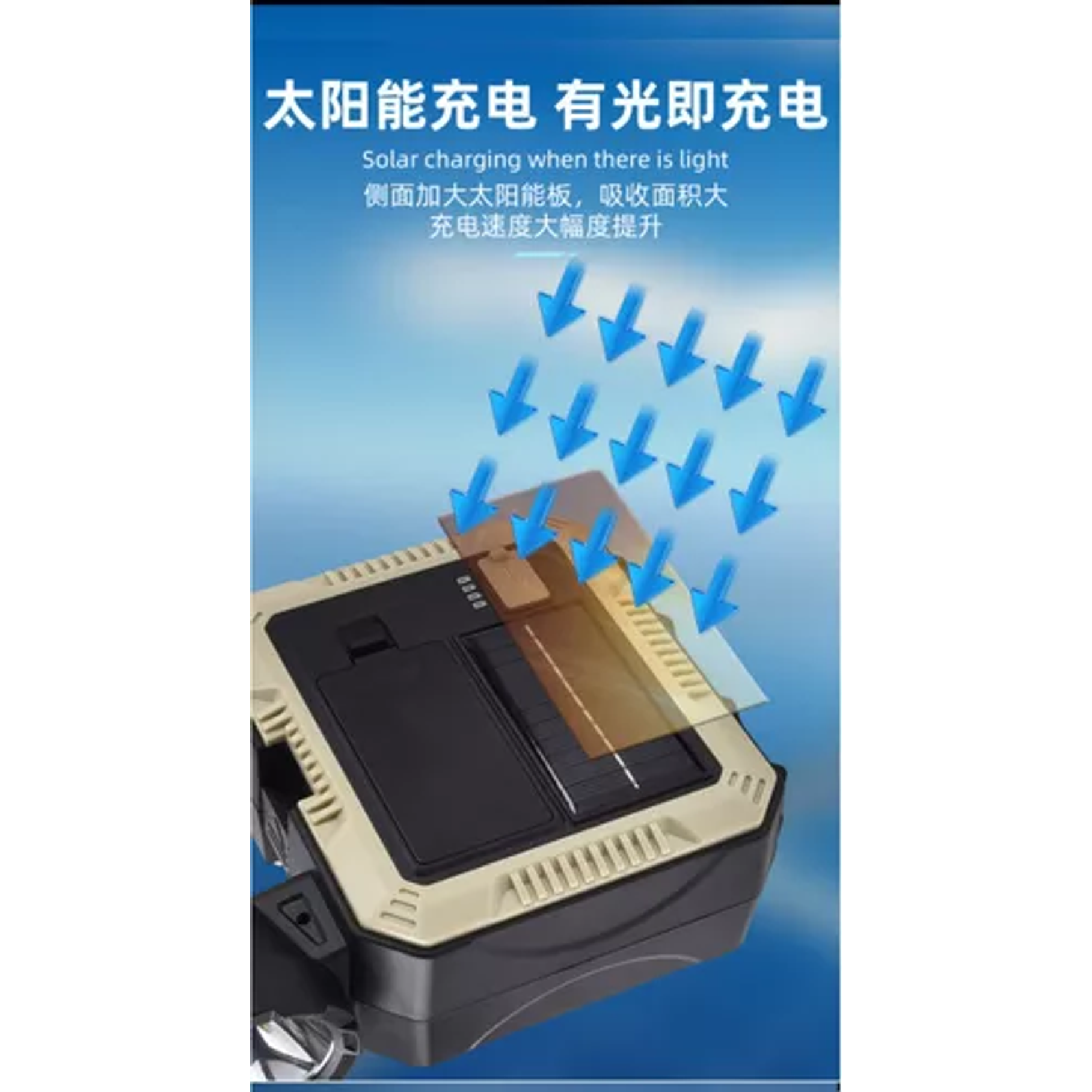 Linterna Solar Led Recargable + Kit De Herramienta 5