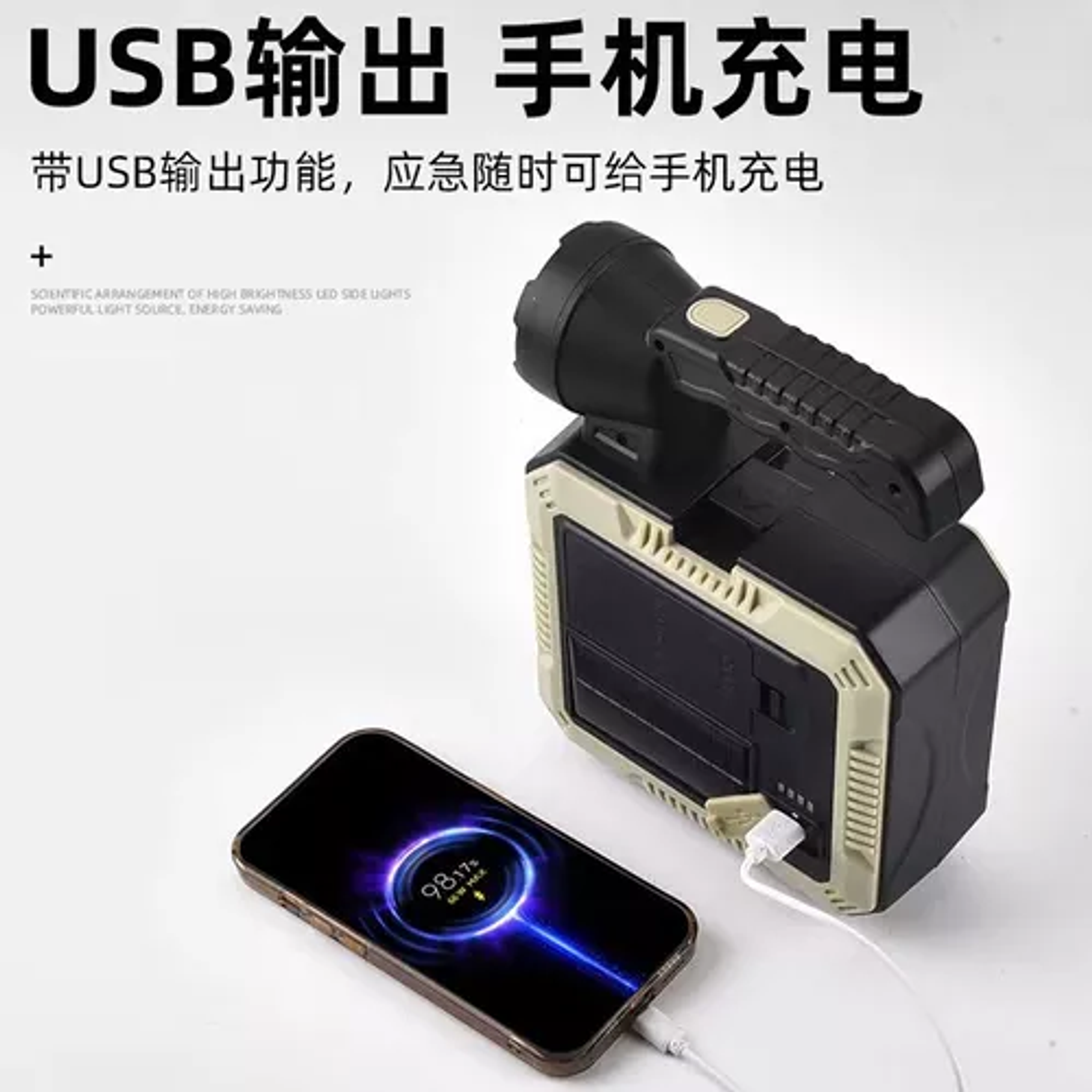 Linterna Solar Led Recargable + Kit De Herramienta 6