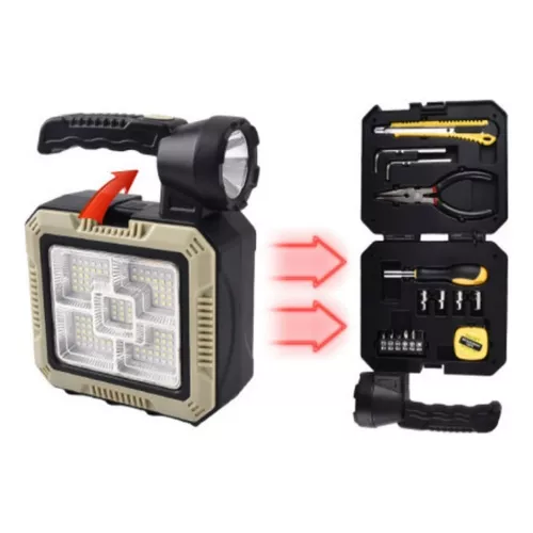 Linterna Solar Led Recargable + Kit De Herramienta 2