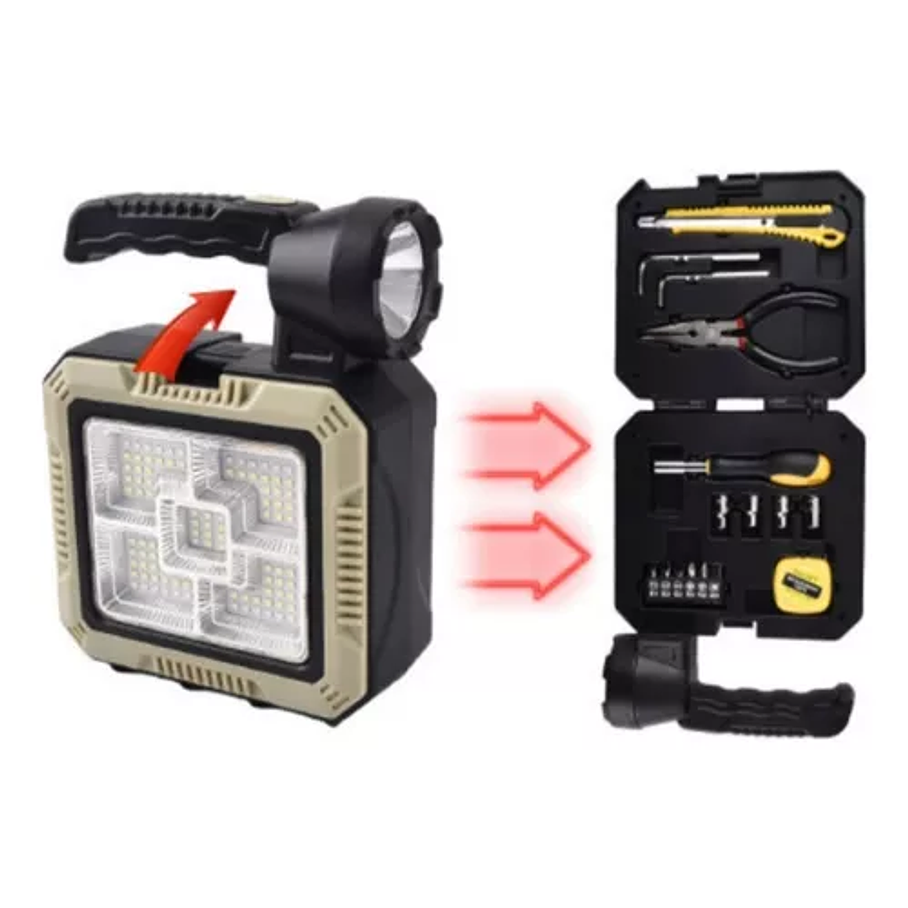 Linterna Solar Led Recargable + Kit De Herramienta 2