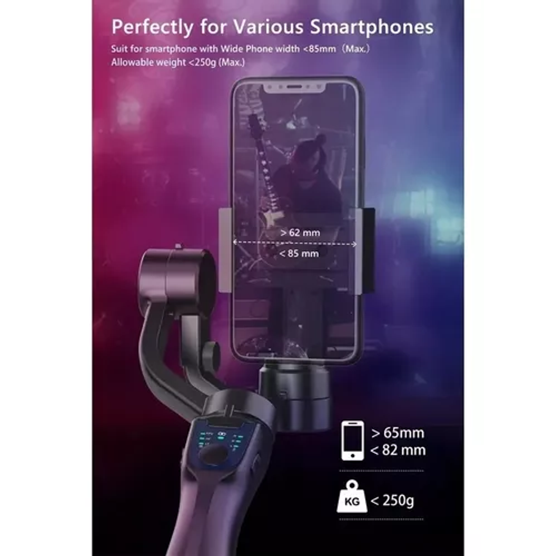 Estabilizador Gimbal 3 Axis Celular Steadycam iPhone Samsung Color Negro 7