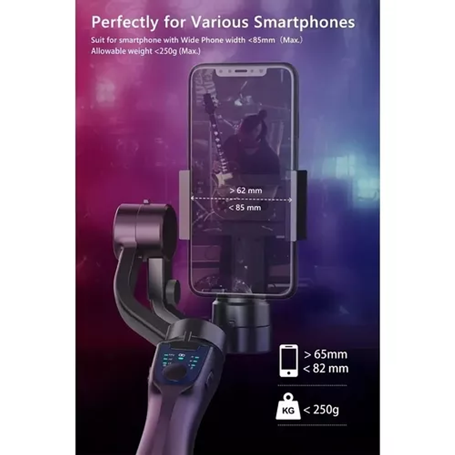 Estabilizador Gimbal 3 Axis Celular Steadycam iPhone Samsung Color Negro 7