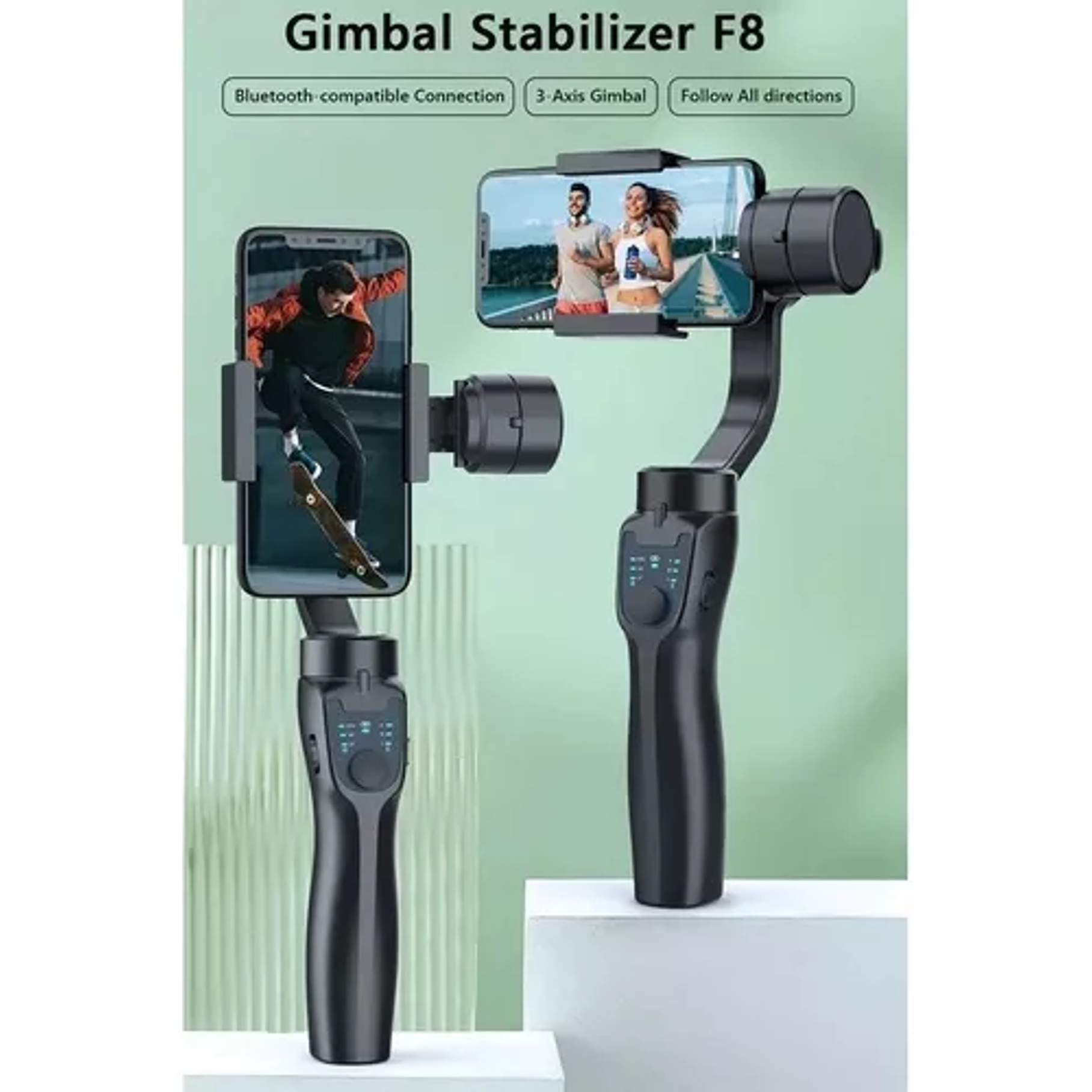 Estabilizador Gimbal 3 Axis Celular Steadycam iPhone Samsung Color Negro 8