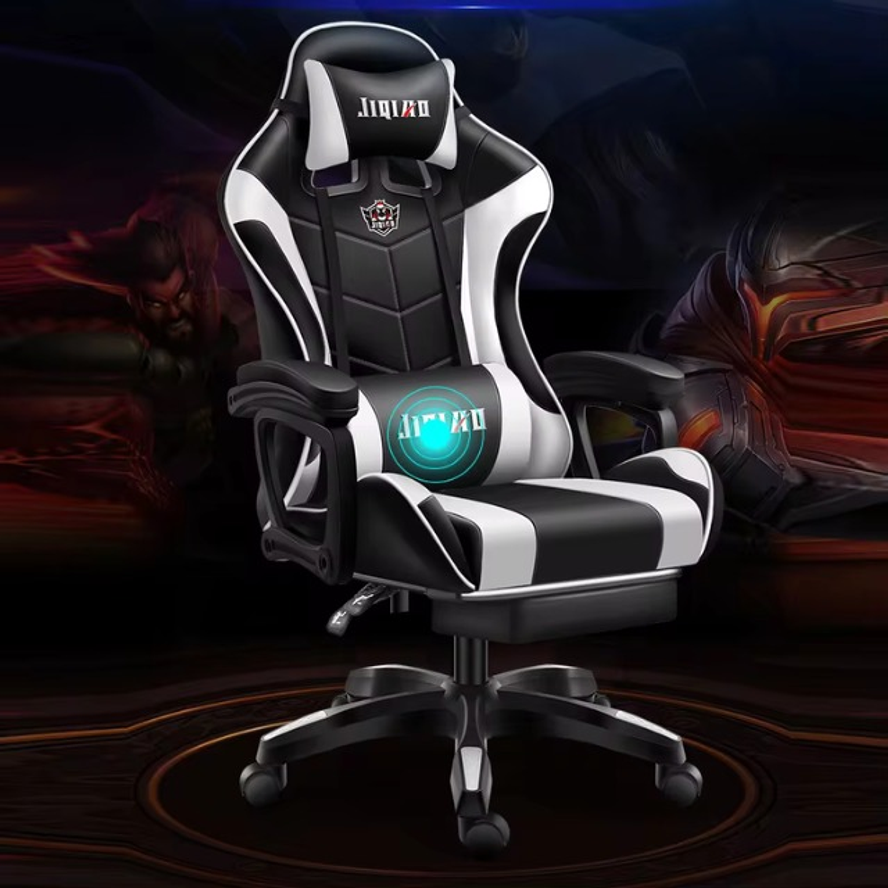 Silla Gamer Con Luz Rgb Reposapiés Y Masajeador Reclinable C  14
