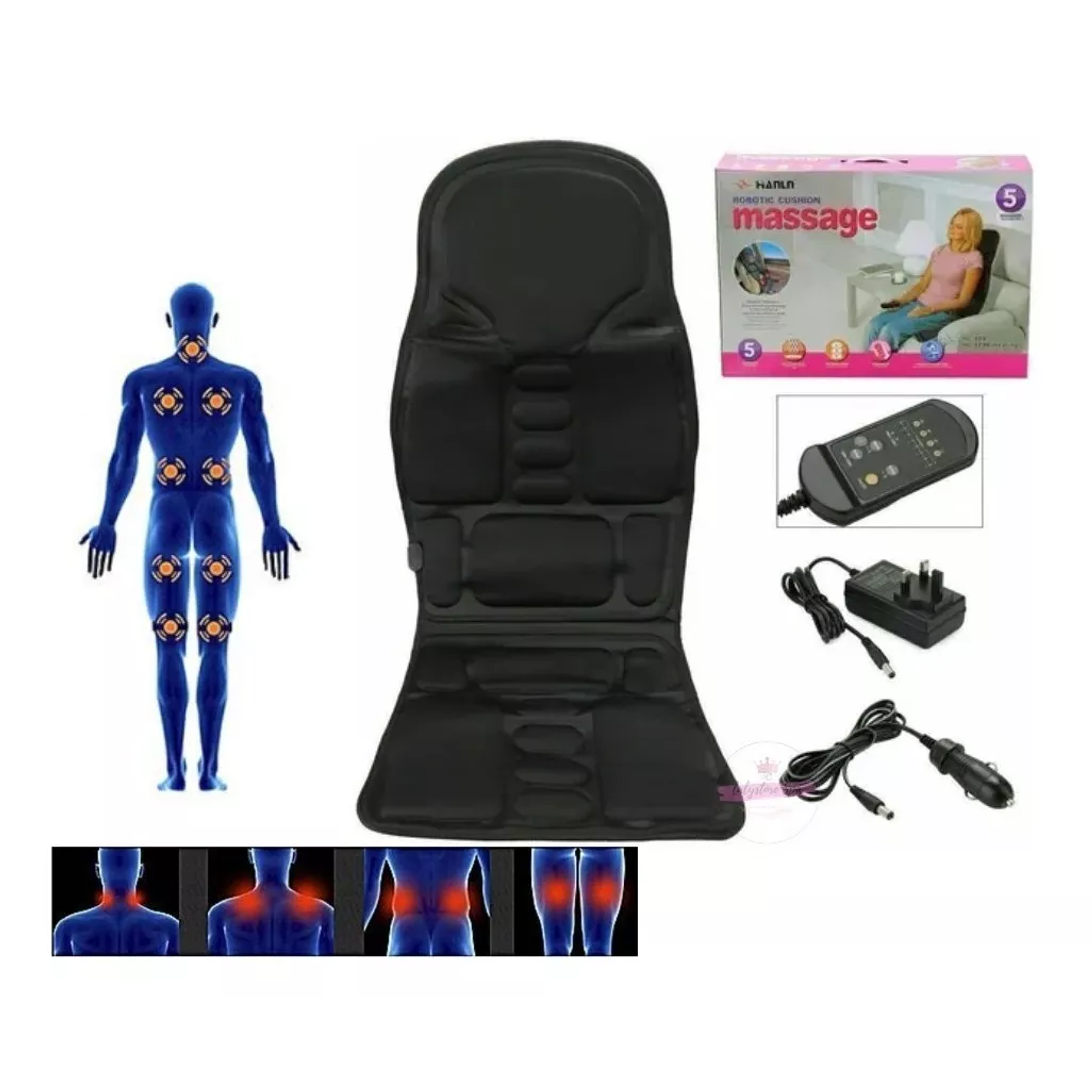 Asiento Masajeador Cojin Masaje Espalda Auto, Casa U Oficina 6