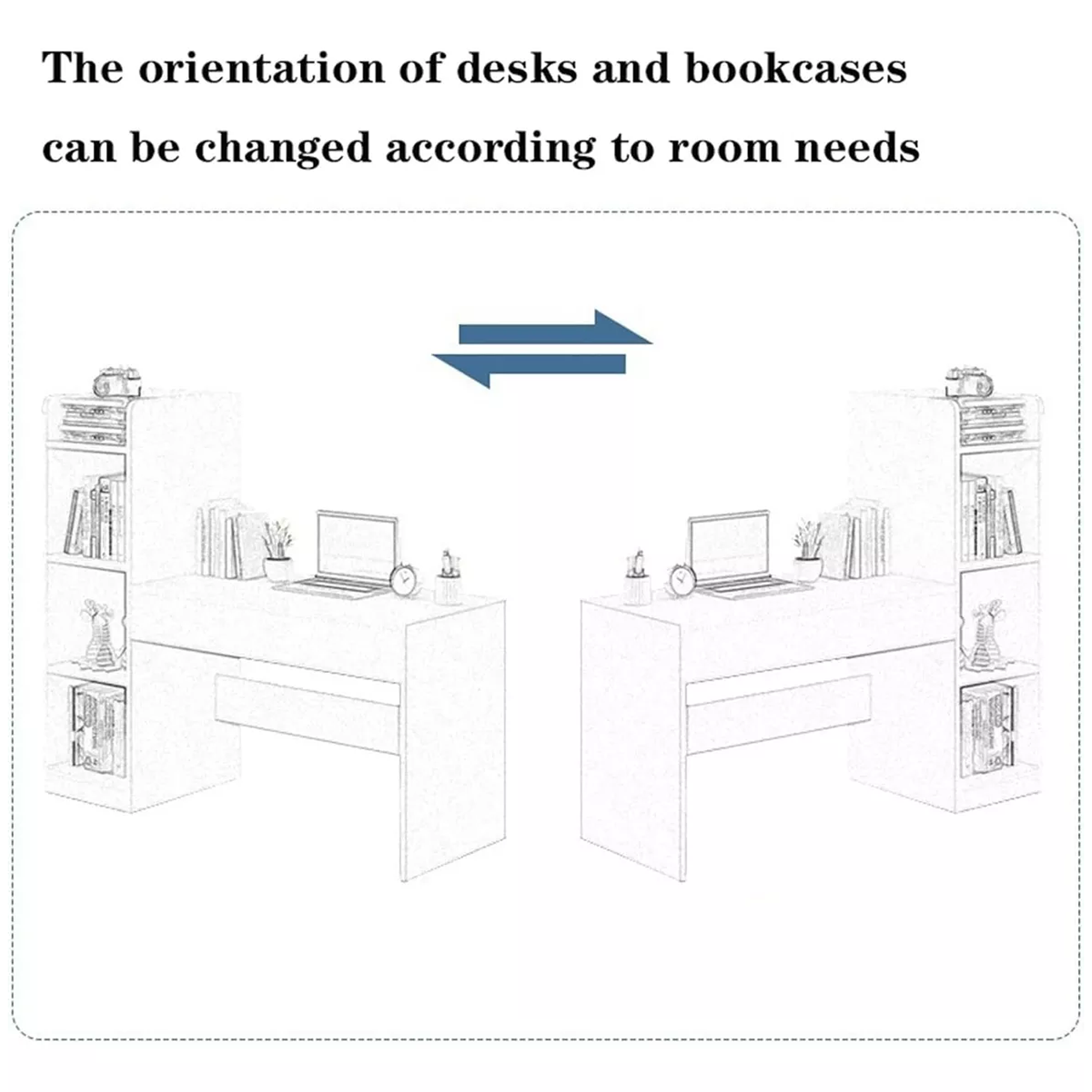 Escritorio De Estudio Moderno Blanco Con Repisa 6
