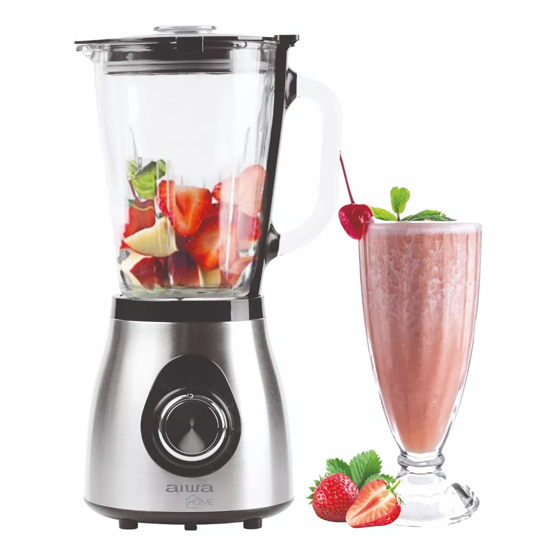 Licuadora De Pie Aiwa Acero Inoxidable 1.5l Pica Hielo 500w Color Gris 2