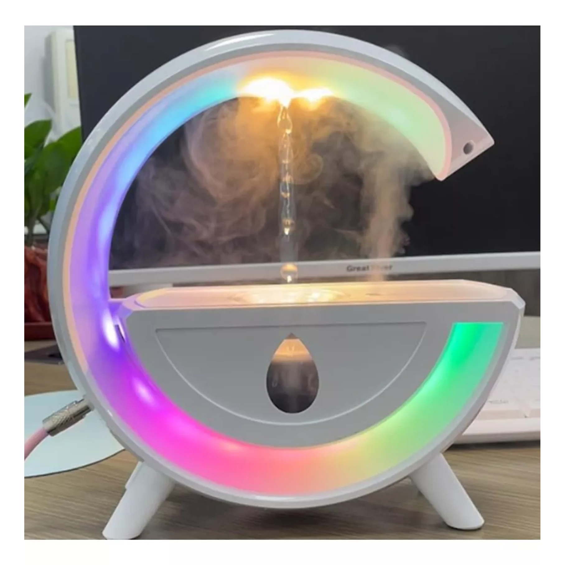 Lampara G Led Parlante Humidificador Radio Difusor Aroma 2