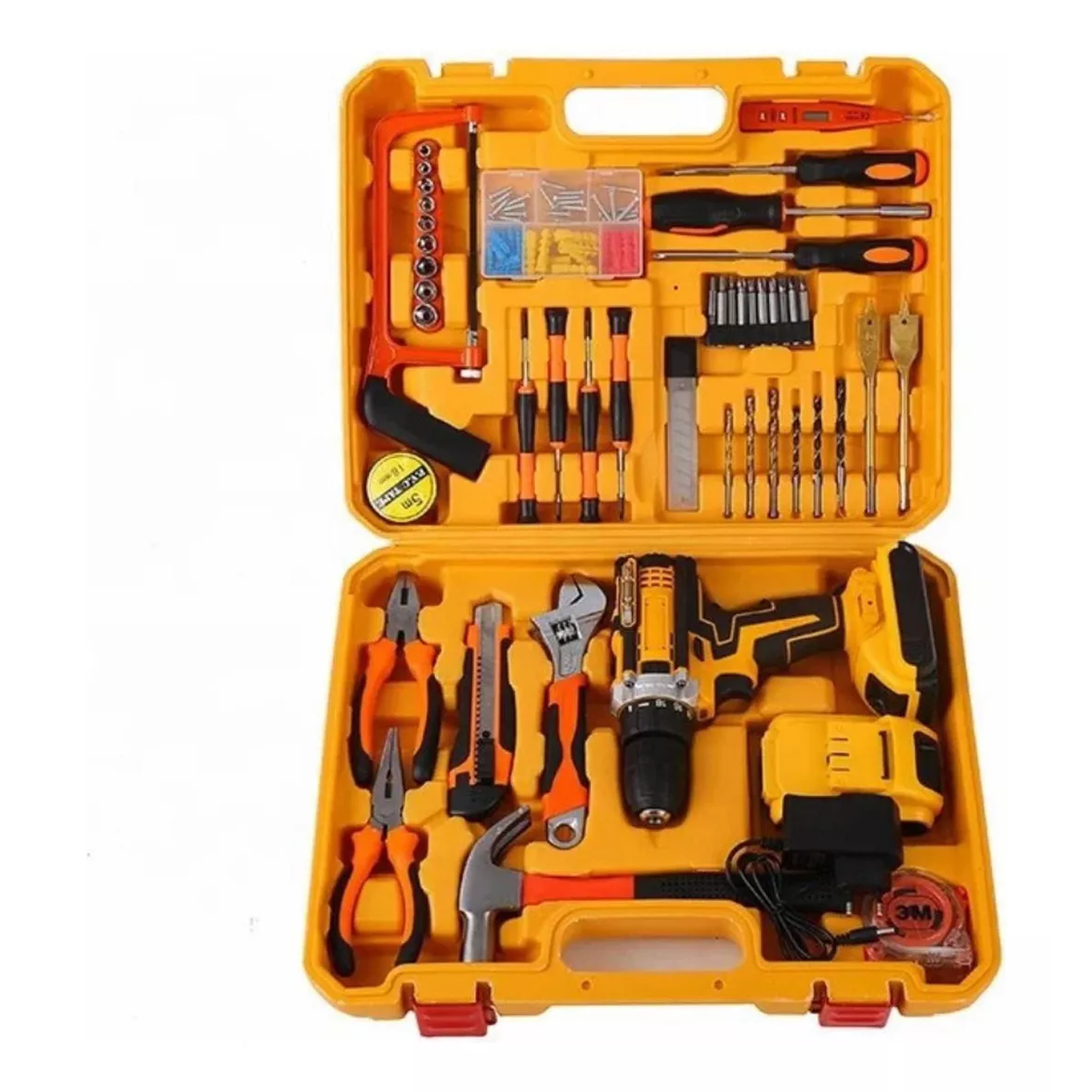 Taladro Destornillador Inalámbrico Con Kit Herramientas 28w Color Amarillo Frecuencia 59-80 2