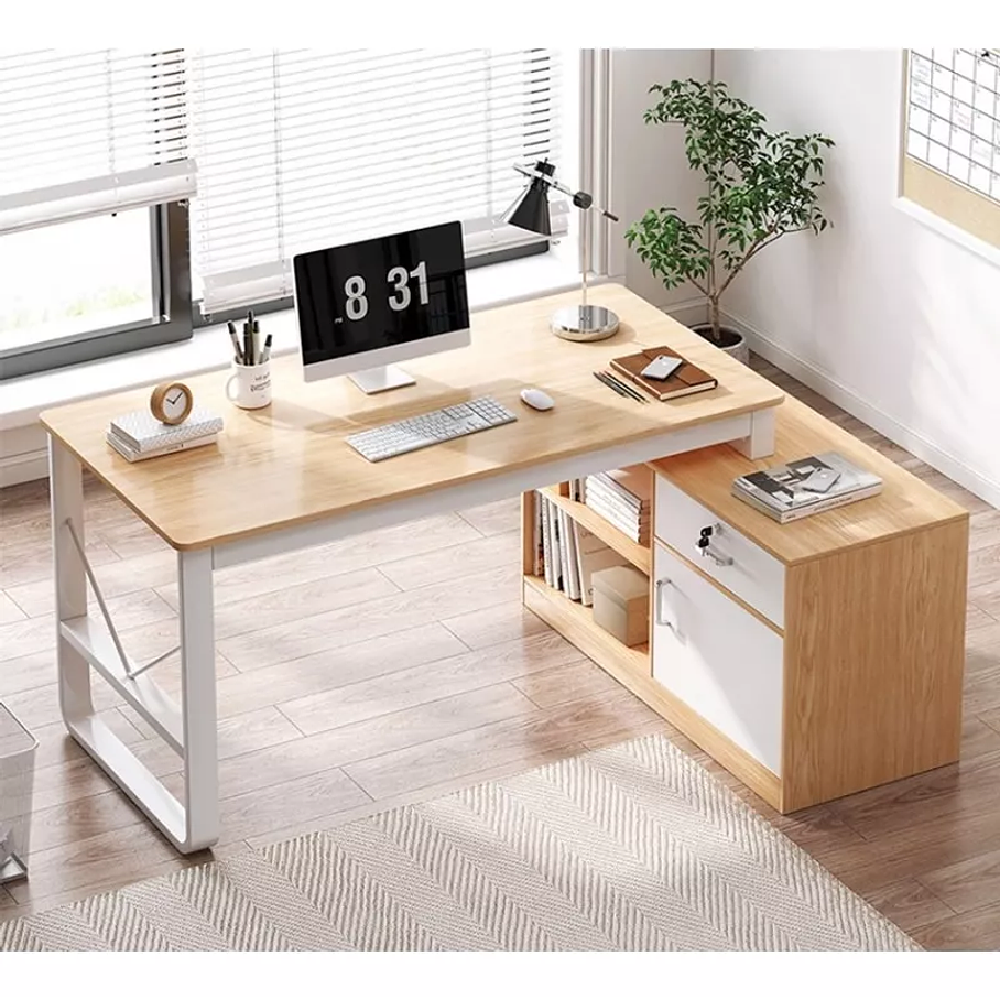 Escritorio De Trabajo Forma L Con Cajones  4