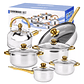 Juego De Ollas 12 Piezas Batería Acero Inoxidable - Miniatura 1