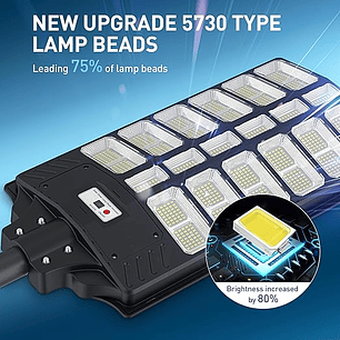 Foco Solar Posta 1800W Para Estacionamientos, Canchas, Calles, Patios, Muelle