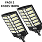 Pack 2 Foco Solar Posta 1800W Para Estacionamientos, Canchas, Calles, Patios, Muelle - Miniatura 1