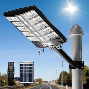 Foco Solar Posta 1200W Para Calles Al Aire Libre, Patios, Garajes, Campos Deportivos, Estacionamientos