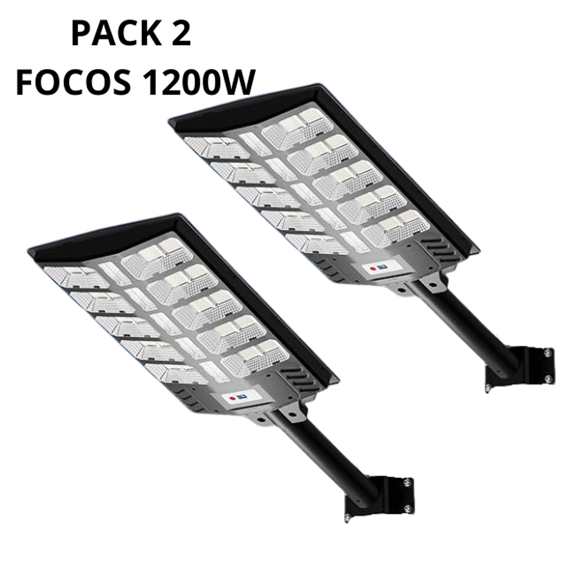 Pack 2 Foco Solar Posta 1200W Para Calles Al Aire Libre, Patios, Garajes, Campos Deportivos, Estacionamientos 1