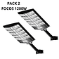 Pack 2 Foco Solar Posta 1200W Para Calles Al Aire Libre, Patios, Garajes, Campos Deportivos, Estacionamientos - Miniatura 1