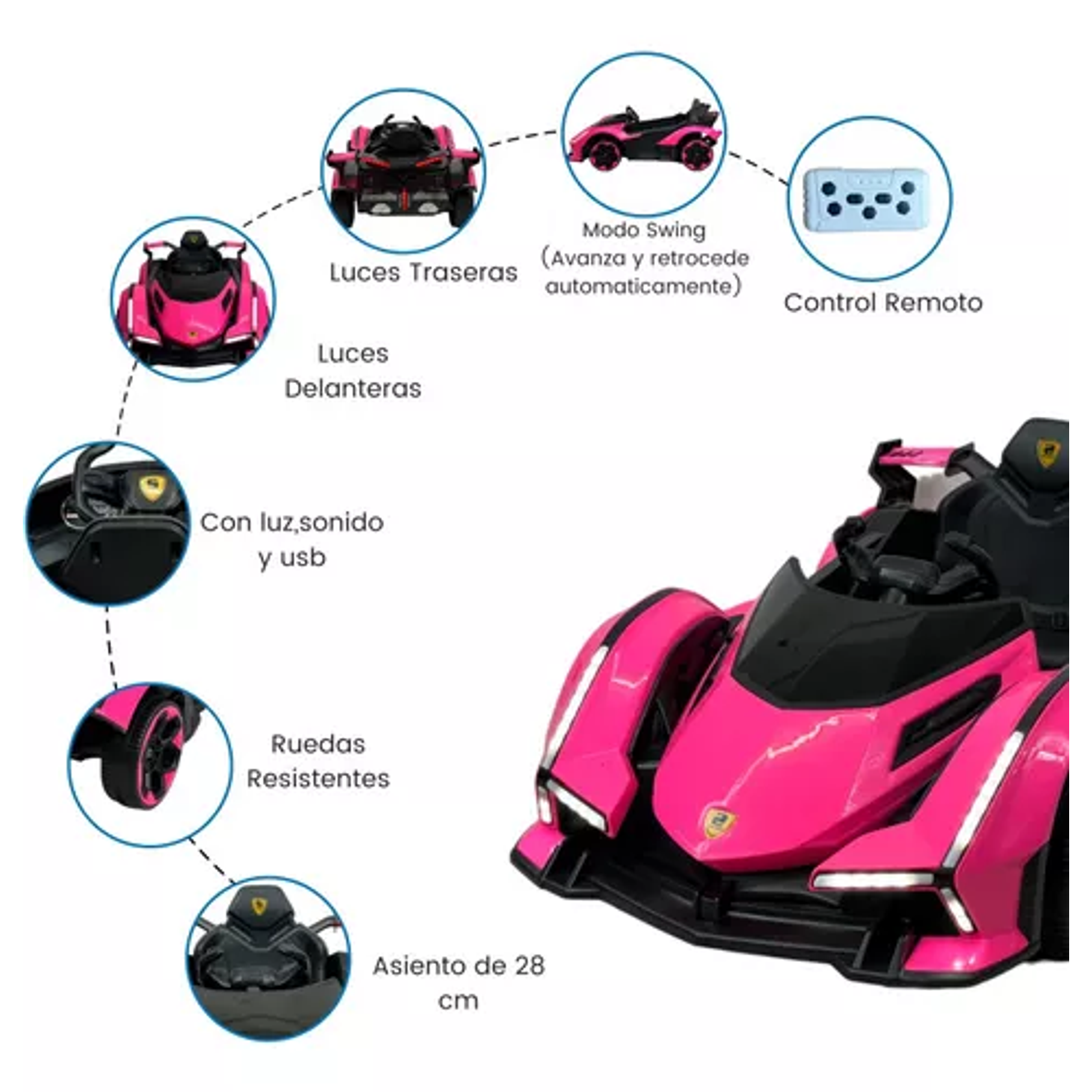 Carro Montable Electrico Tipo Lamborguini Para Niños 2