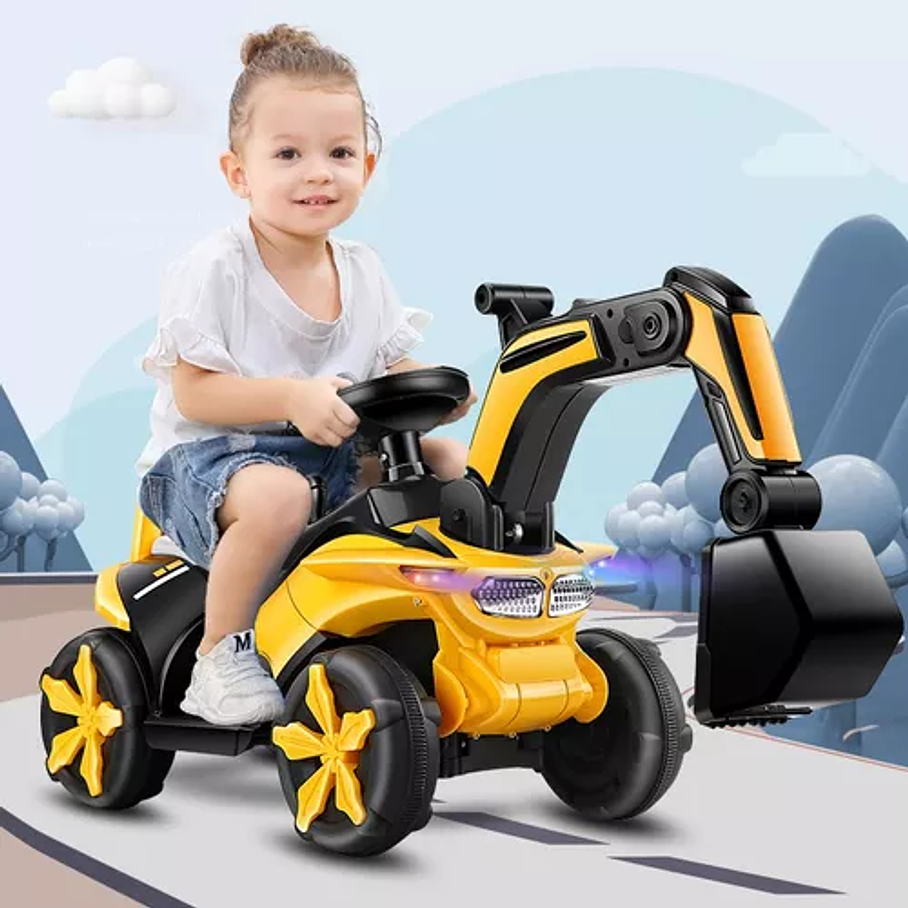 Excavadora Eléctrica Montable Con Música Y Luces Para Niños  4