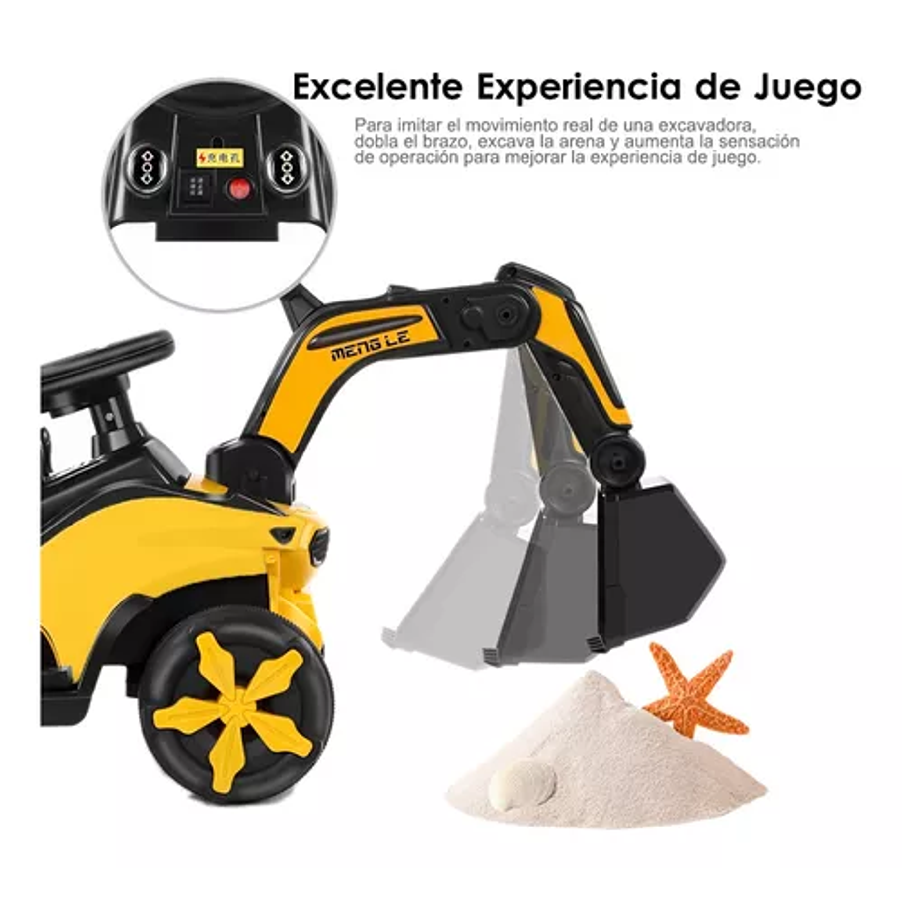 Excavadora Eléctrica Montable Con Música Y Luces Para Niños  9