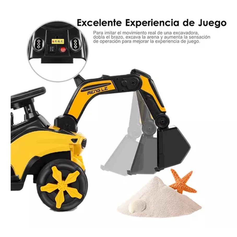 Excavadora Eléctrica Montable Con Música Y Luces Para Niños  9