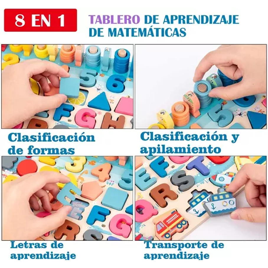 Tabla Montessori Juguete Educativo De Madera 4