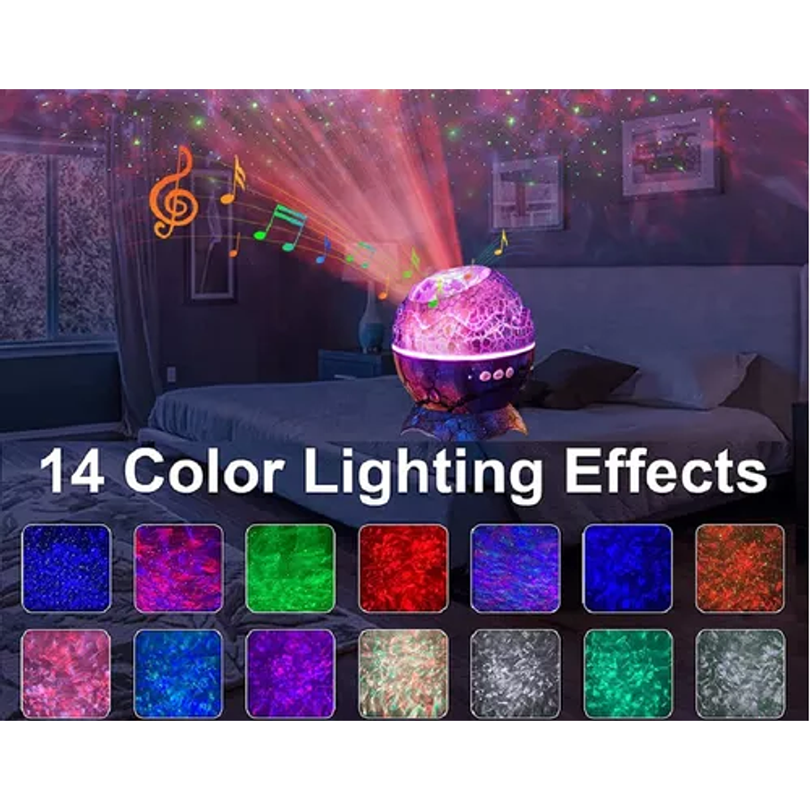 Lámpara De Nocturna Proyector De Huevo Dinosaurio Bluetooth 10