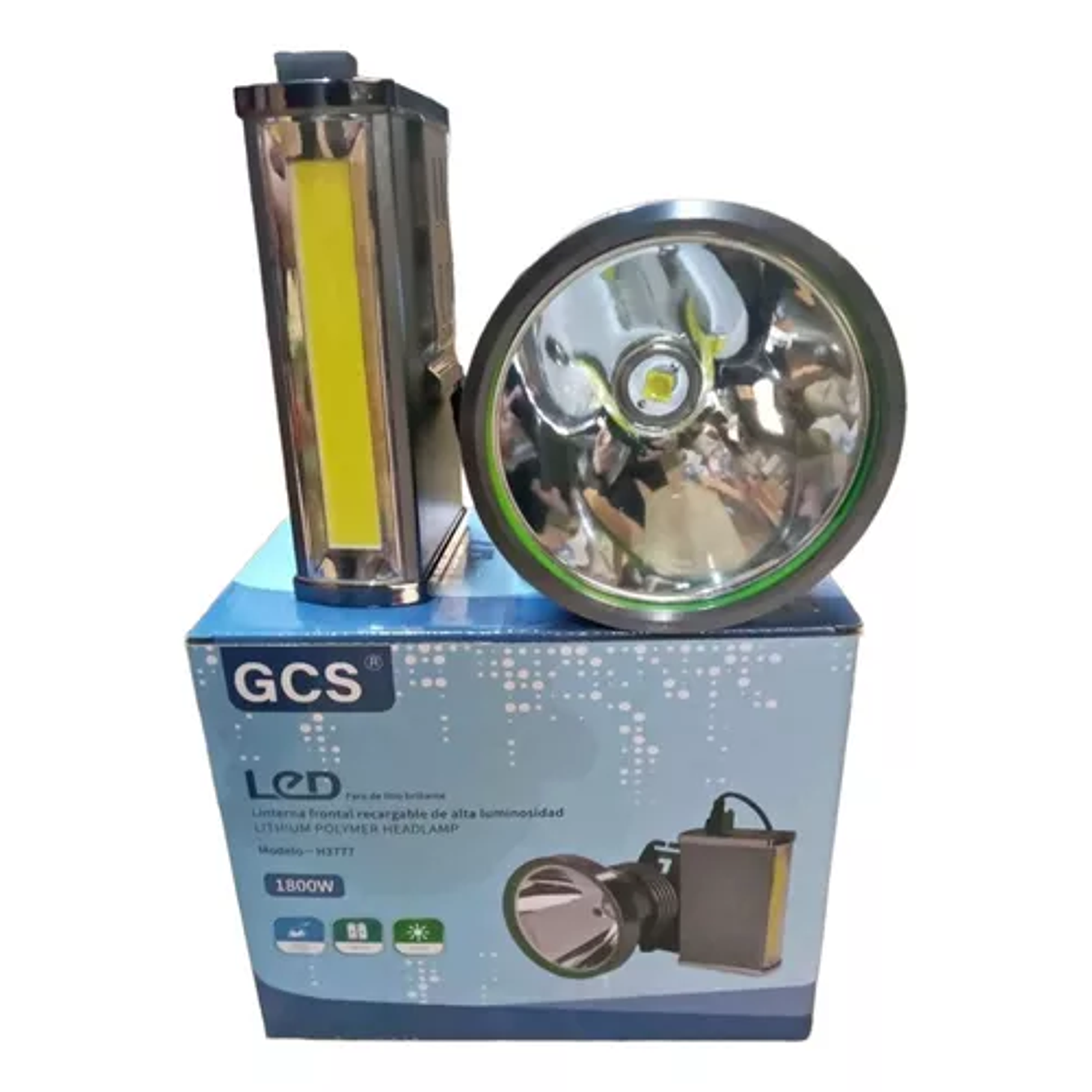 Foco Minero Caza Con Lámpara 1800w Luz Blanca Largo Alcance 4