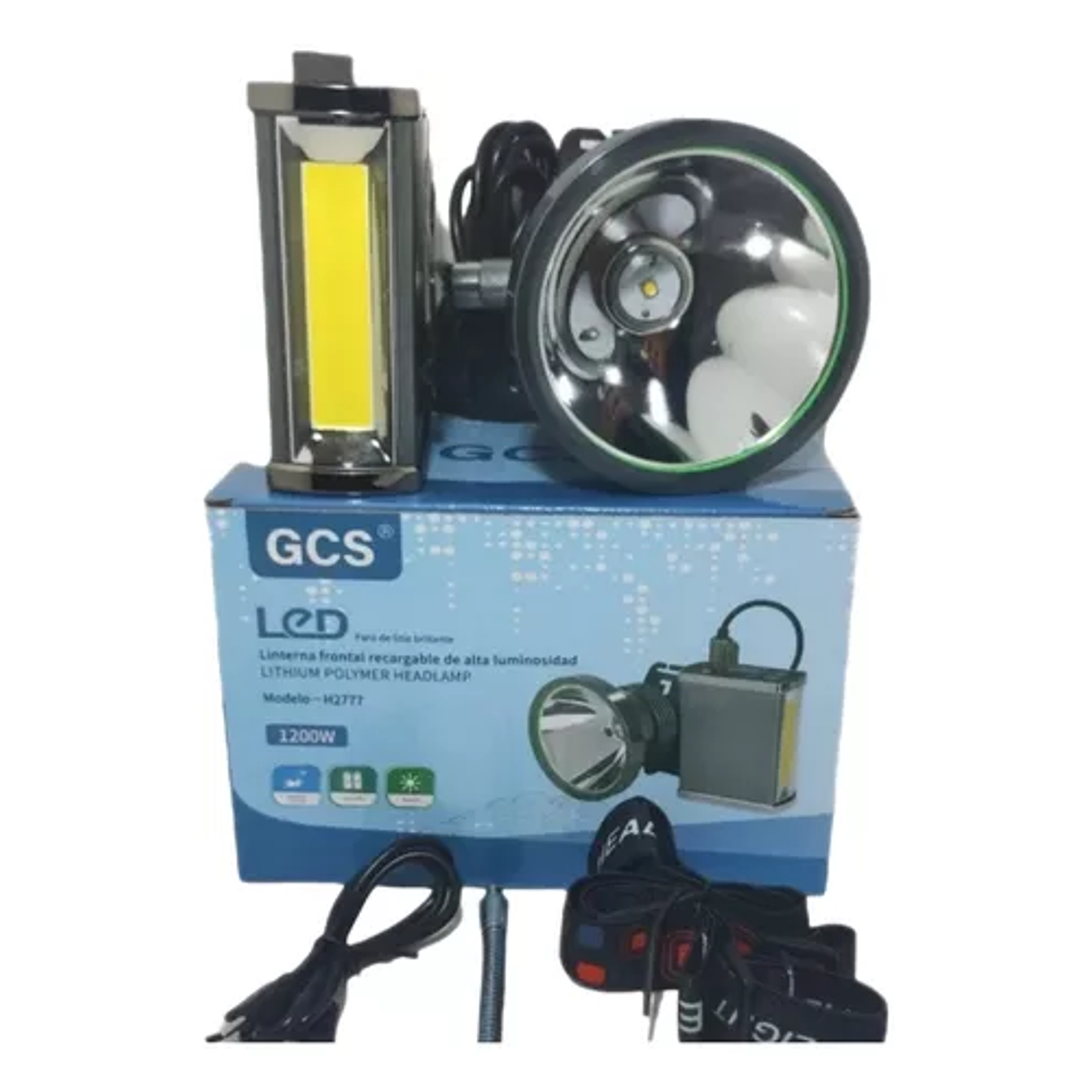 Foco Minero Caza Con Lámpara 1200w Luz Blanca Largo Alcance 1