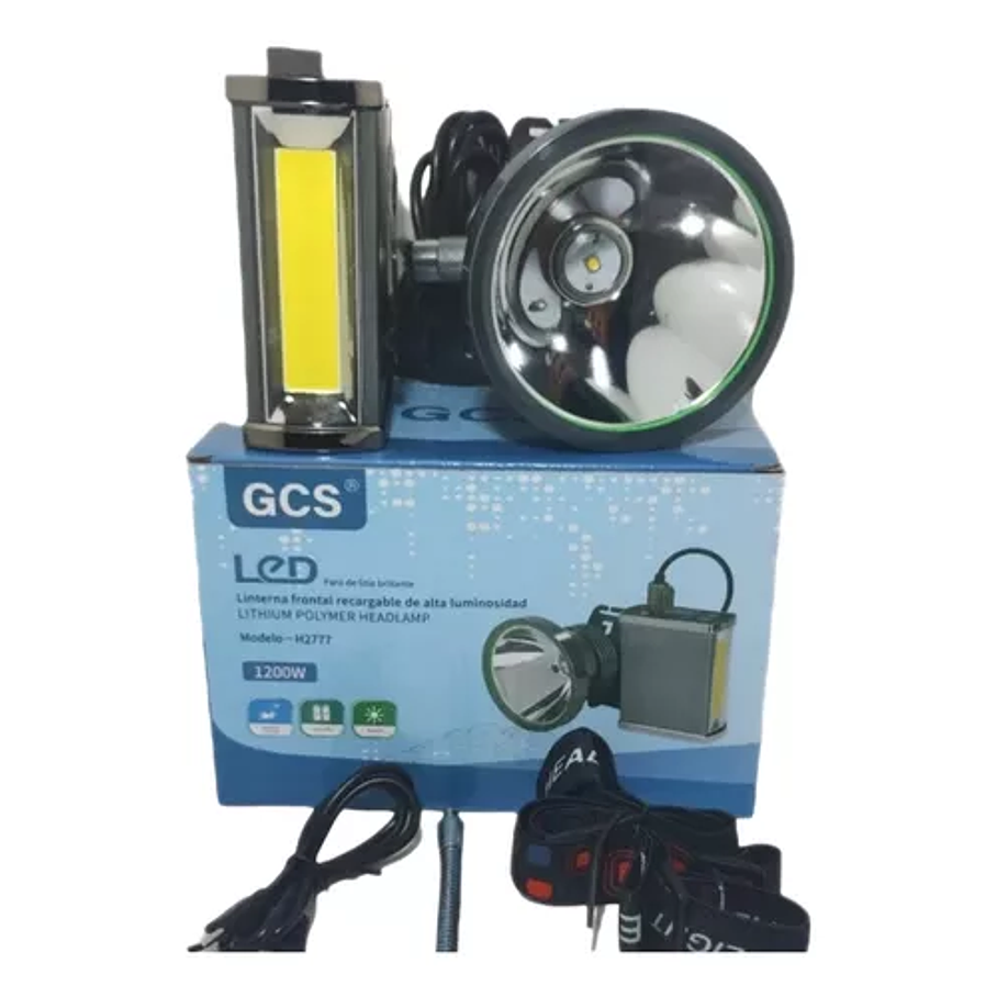 Foco Minero Caza Con Lámpara 1200w Luz Blanca Largo Alcance 1