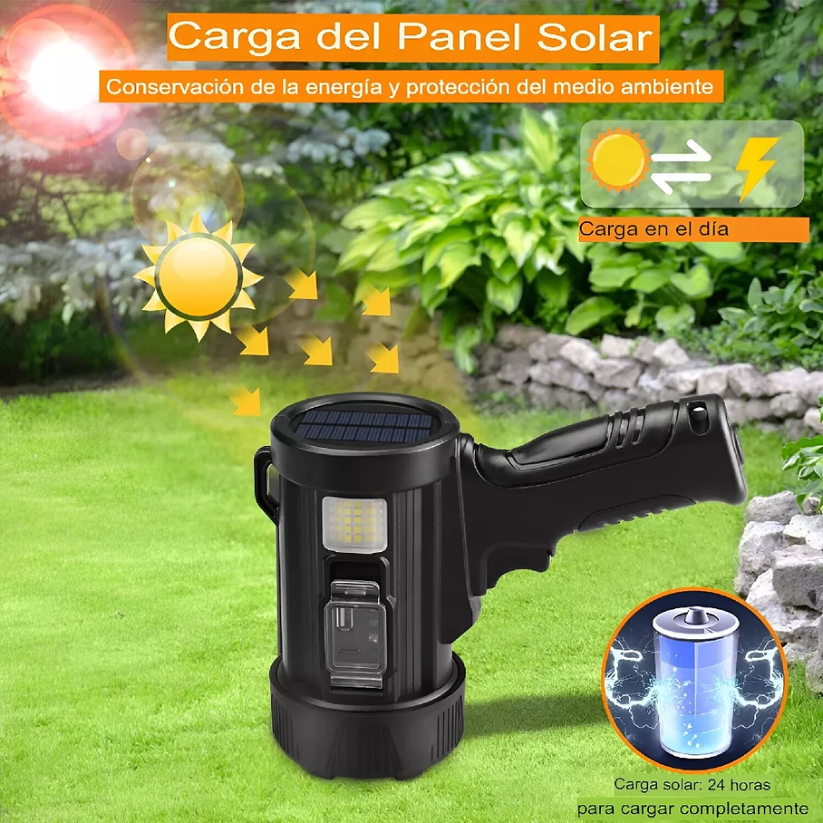 Linterna Led Potente Recargable Camping Lampara Solares 4
