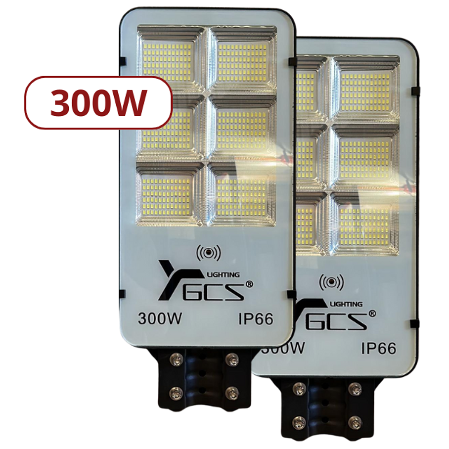 Pack 2 Lámpara De Panel Solar 300w Para Exterior Con Fotocelda 1
