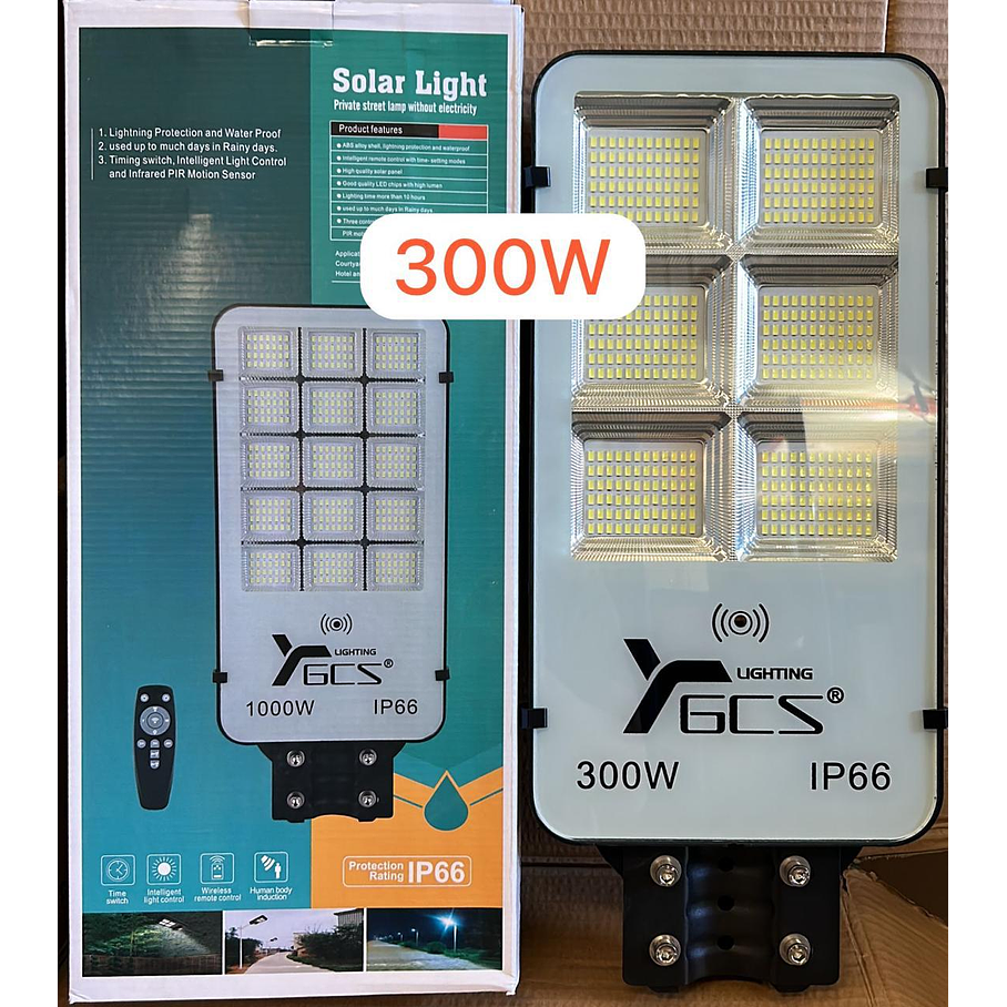 Pack 2 Lámpara De Panel Solar 300w Para Exterior Con Fotocelda 3