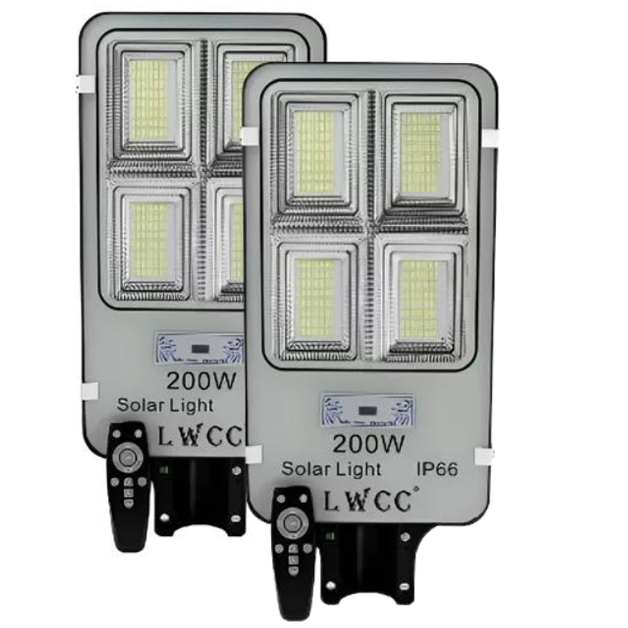 Pack Foco Led Solar 200w Recargable para Exterior con Soporte 1