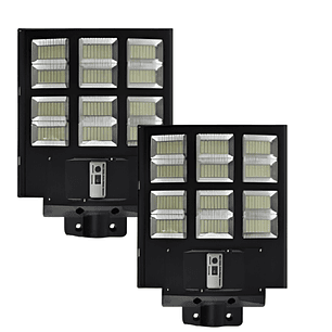 Pack 2 Foco Solar Posta 1200W Para Calles Al Aire Libre, Patios, Garajes, 