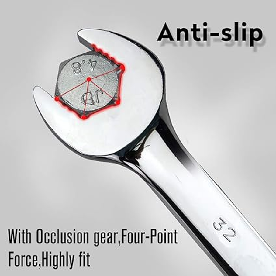 Juego De 10 Llaves Combinadas Métricas Estándar Desde la 8 a la 24MM De Doble Uso 4